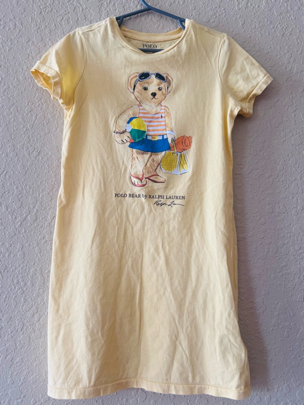 Polo Bear Cotton Jersey Dress -TBird Yellow size-7